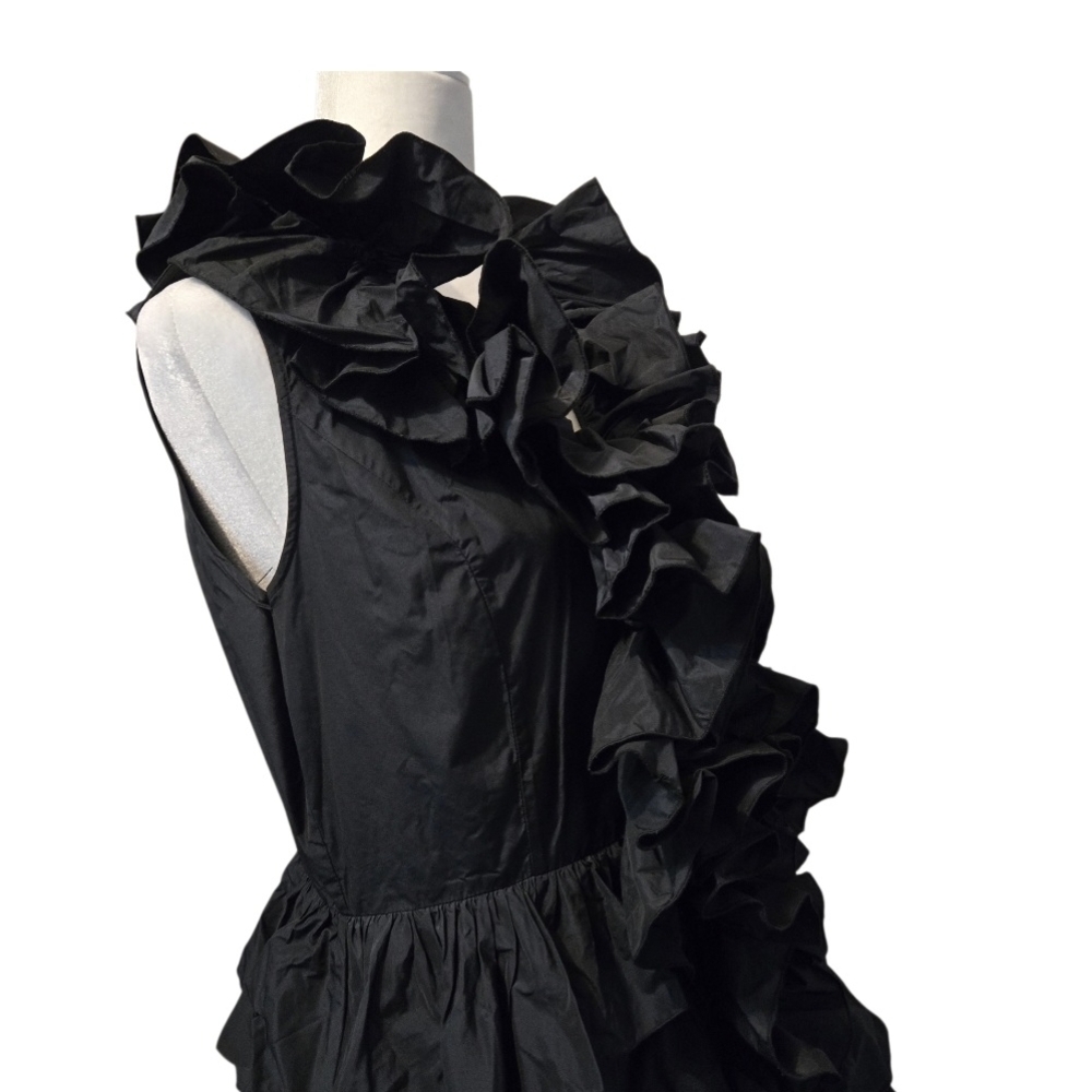 Samuel Dong Black Ruffled Dress - Picture 3 of 11